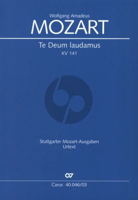 Mozart Te Deum Laudamus C-major KV 141(66b) for SATB and Orchestra Vocal Score (edited by Paul Horn)