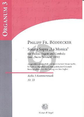 Boddecker Sonata Sopra La Monica g moll Violine-Fagott-Bc Partitur-Stimmen