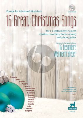 Album 16 Great Christmas Songs 1 - 2 Instr.[Violins/Recorders/Flutes/Oboes] and Piano[Guitar] - Book with Cd (edited by Dagmar Wilgo and Nico Oberbanscheidt) (edited by Dagmar Wilgo and Nico Oberbanscheidt)