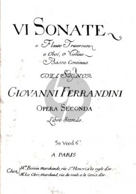 VI Sonate Op. 2 (Flute[Oboe/Violin]-Basso