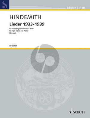 Hindemith  Lieder 1933-1939 Hohe Stimme mit Klavier
