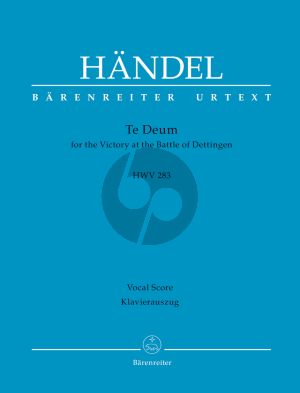 Handel Te Deum for the Victory at the Battle of Dettingen Vocal Score