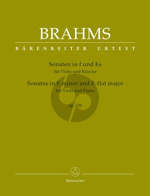 Brahms Sonatas in F minor and E-flat major Op.120 for Viola-Piano