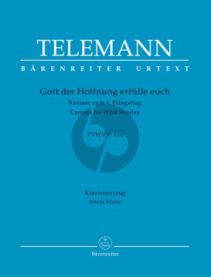 Telemann Gott der Hoffnung erfülle euch TVWV 1:634 Mixed Choir-String Orch. Vocal Score