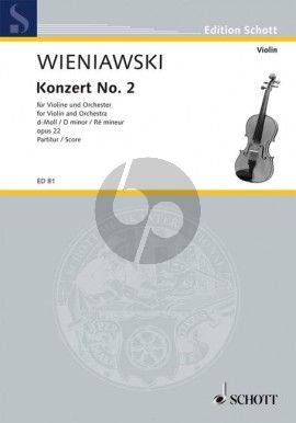 Wieniawsky Konzert No. 2 d-Moll, Op. 22 Violine und Orchester (Partitur)