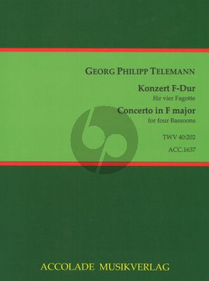 Telemann Konzert F-Dur TWV 40:202 4 Fagotte (Hasenzahl)