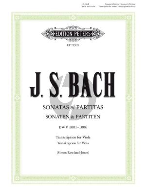 Bach Sonatas & Partitas for Viola BWV 1001-1006 (orig. Violin) (edited by Simon Rowland Jones and David Ledbetter)