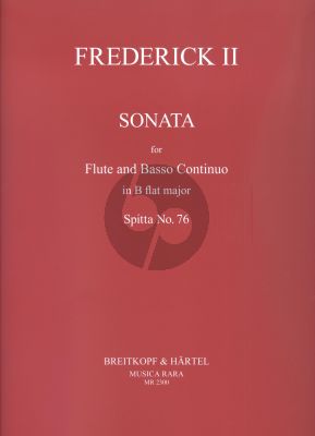 Grosse Sonata B-flat major Spitta No.76 Flute-Bc (edited by Mary Oleskiewicz) (cont. by David Schulenberg)