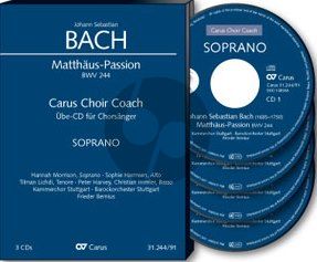 Bach Matthaus Passion BWV 244 Soli-Choir-Orch. Bass Chorstimme 4 CD's (Carus Choir Coach)