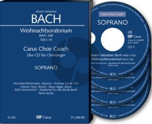 Bach Weihnachtsoratorium Kantaten I-VI. Tenor Chorstimme 3 CD's (Carus Choir Coach)