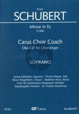 Schubert Messe Es-dur D.950 Soli-Chor Orchester Sopran Chorstimme 3 CD's (Carus Choir Coach)