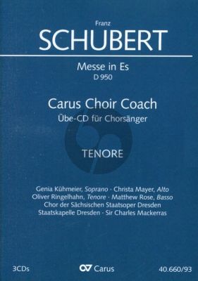 Schubert Messe Es-dur D.950 Soli-Chor Orchester Tenor Chorstimme MP3-CD (Carus Choir Coach)