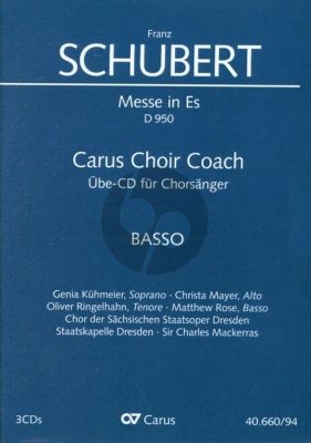 Schubert Messe Es-dur D.950 Soli-Chor Orchester Bass Chorstimme MP3-CD (Carus Choir Coach)