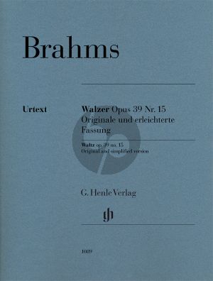 Brahms Walzer Op.39 No.15 - Originale und erleichterte Fassung Klavier (ed. Katrin Eich) (Henle-Urtext)