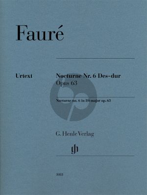 Faure Nocturne No.6 Des-dur Op.63 Klavier (Felix Loy) (Henle-Urtext)