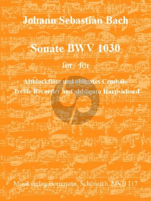 Bach Sonate BWV 1030 für Altblockflöte und obligates Cembalo (Bornmann)