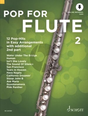 Album Pop for Flute 2 - 12 Pop-Hits in Easy Arrangements with Additional 2nd Part Book with Audio Online (arr. Uwe Bye)