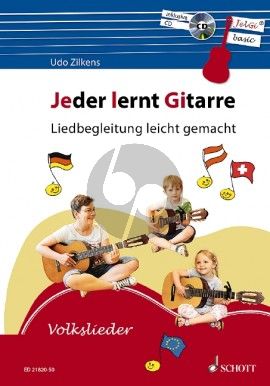 Zilkens Jeder lernt Gitarre (Liedbegleitung leicht gemacht) Volkslieder (Bk-Cd)