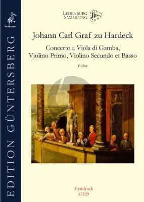 Hardeck Concerto F-major Viola da Gamba-2 Violins and Basso (Score/Parts) (edited by Thomas Fritzsch and Günter von Zadow)