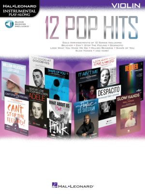 12 Pop Hits Instrumental Play-Along Violin (Book with Audio online)