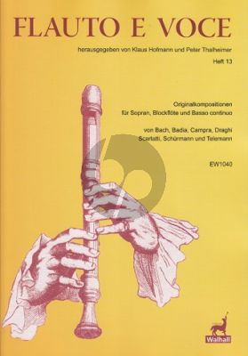 Flauto e Voce Heft 13 Soprano Voice-Recorder-Bc (Score/Parts) (edited by Klaus Hofmann and Peter Thalheimer)