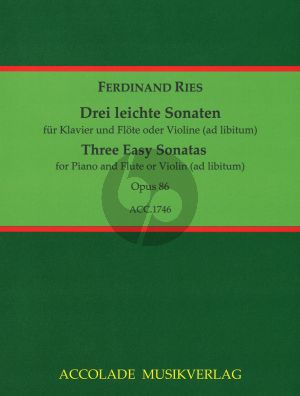 Ries 3 leichte Sonaten Op.86 Klavier und Flöte (oder Violine ad. lib.)