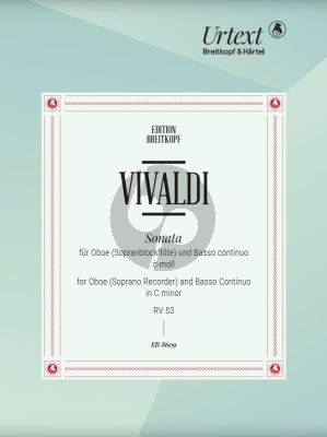 Vivaldi Sonate c-moll RV 53 Oboe[Sopranblockflote] und Bc (Urtext edited by Martin Nitz)