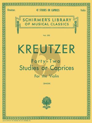 Kreutzer Kreutzer 42 Studies Violin (edited by Edmund Singer)