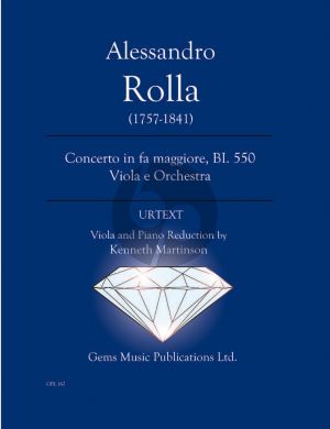 Rolla Concerto in fa maggiore BI. 550 Viola e Orchestra Viola - Piano (Prepared and Edited by Kenneth Martinson) (Urtext)