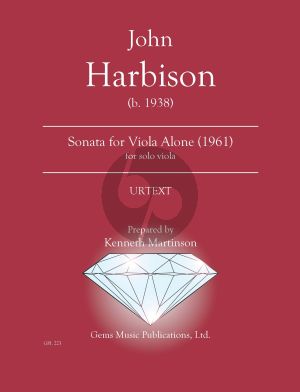 Harbison Sonata for Viola Solo (1961) (Prepared and Edited by Kenneth Martinson) (Urtext)