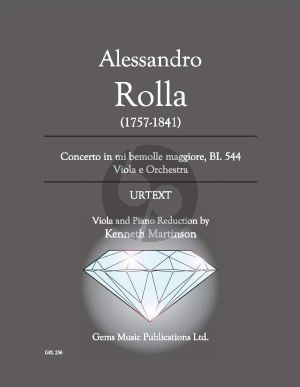 Rolla Concerto in mi bemolle maggiore BI. 544 Viola - Piano (Prepared and Edited by Kenneth Martinson) (Urtext)