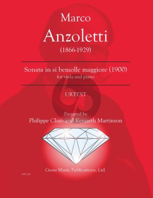 Anzoletti Sonata in si bemolle maggiore Viola - Piano (1900) (Prepared Philippe Chao and Kenneth Martinson) (Urtext)