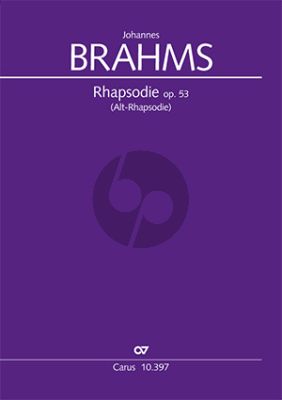 Brahms Alt Rhapsodie Opus 53 Altstimme-Männerchor-Orchester (Klavierauszug dt.) (Rainer Boss)