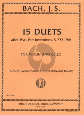 Bach 15 Duets after Two-Part Inventions, S. 772-786 Violin-Cello (Patrick Jee and Nanae Iwata)