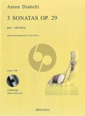 Diabelli 3 Sonates Opus 29 for Guitar (Bk-Cd) (edited by Fabio Rizza)