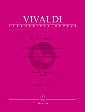 Vivaldi La Stravaganza Opus 4 Vol. 2 No. 7 - 12 Violin-Strings-Bc (Full Score) (Bettina Schwemer)