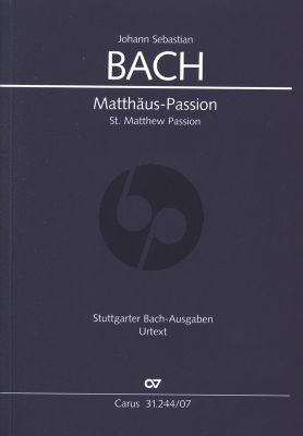 Bach Matthaus Passion BWV 244 Soli-Choir-Orchestra Study Score (edited by Klaus Hofmann) (Carus)