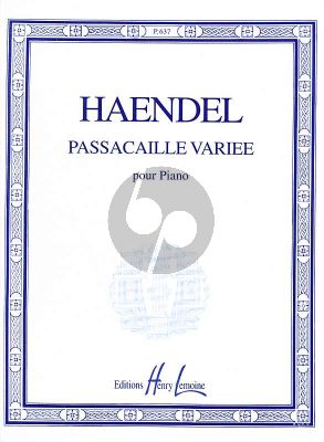 Handel Passacaille Variee Piano Solo