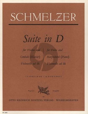 Schmelzer Suite in D-dur Violine und Cembalo (Vc. ad lib) (Kreiner-Peters)