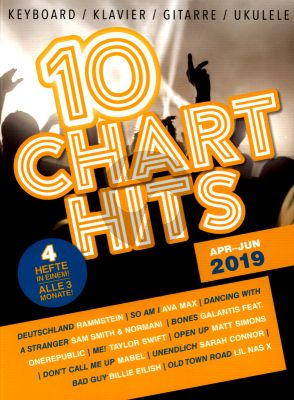 Album 10 Chart Hits April-June 2019 Keyboard Klavier Gitarre und Ukelele