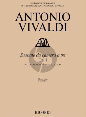 Vivaldi Sonate da Camera a Tre Op. 1 2 Violins and Bc (Score/Parts) (edited by Fabrizio Ammetto)