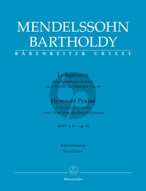 Mendelssohn Lobgesang (Symphony-Cantata) Op. 52 (MWV A18) Soli-Choir-Orch. Vocal Score (germ./engl.)