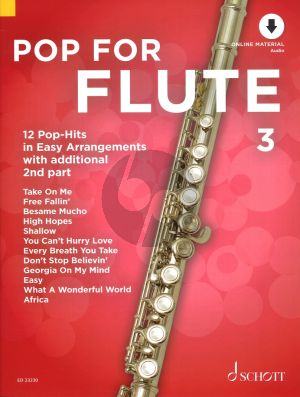 Pop For Flute (12 Pop-Hits in Easy Arrangements) Vol.3 (1 - 2 Flutes) (Bk-Online Download) (edited by Uwe Bye)