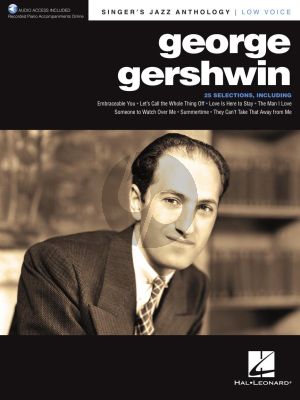 George Gershwin Singer's Jazz Anthology Low Voice (with Recorded Piano Accompaniments Online)