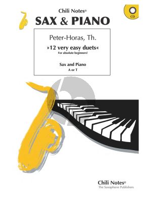Peter-Horas 12 Very Easy Duets for Alto- or Tenorsaxophon with Piano (Book with CD)