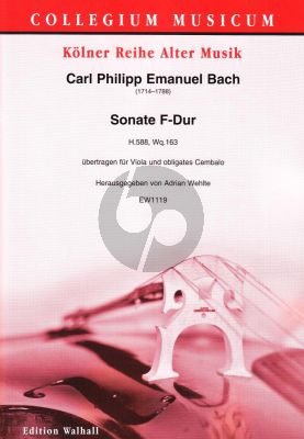Bach Sonata F-Major H.588 Wq.163 Viola and obl. Cembalo (edited by Adrian Wehlte)