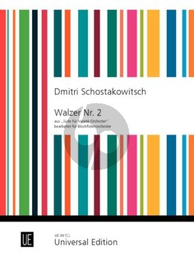 Walzer Nr. 2 aus Suite fur Variete Orchester fur Blockflotenorchester Partitur (Bearbeiter Irmhild Beutler / Sylvia Corinna Rosin)