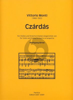 Czardas Violine und Streichorchester Partitur
