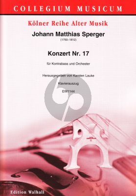 Sperger Konzert Nr. 17 for Double Bass and Piano