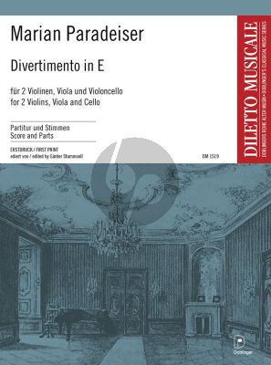 Paradeiser Divertimento in E-dur 2 Violinen-Viola und Violoncello (Part./Stimmen) (Günter Stummvoll)